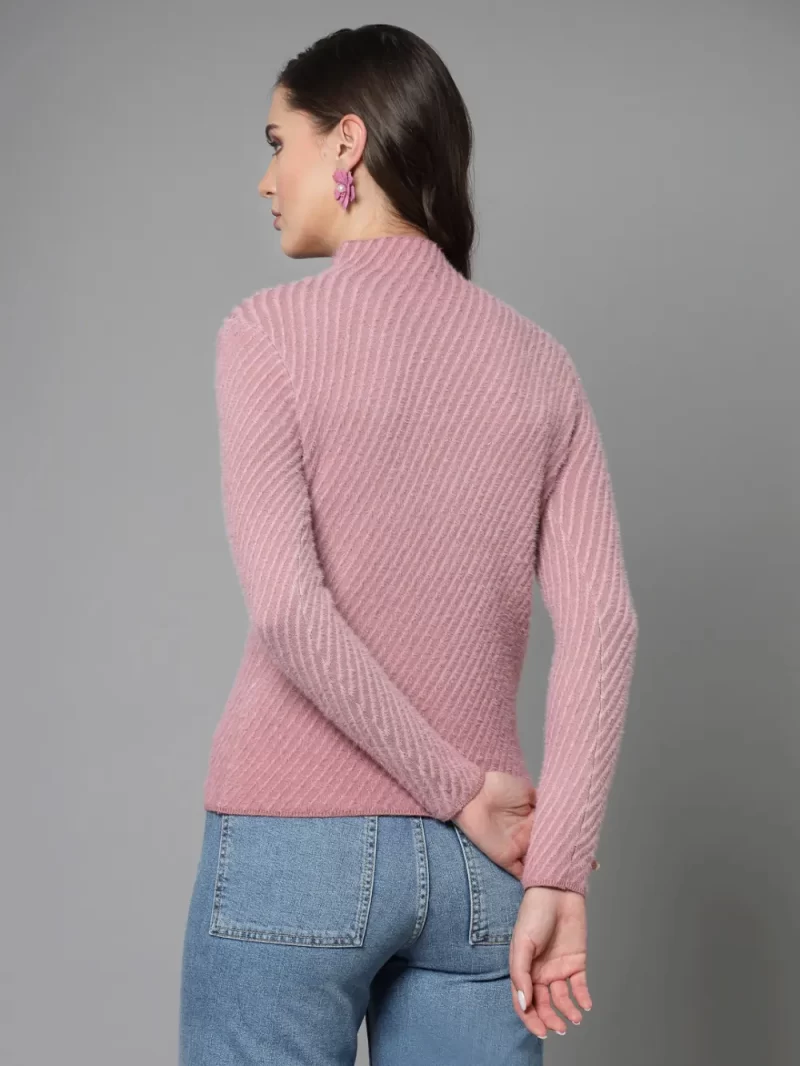 Ribbed High Neck Pullover