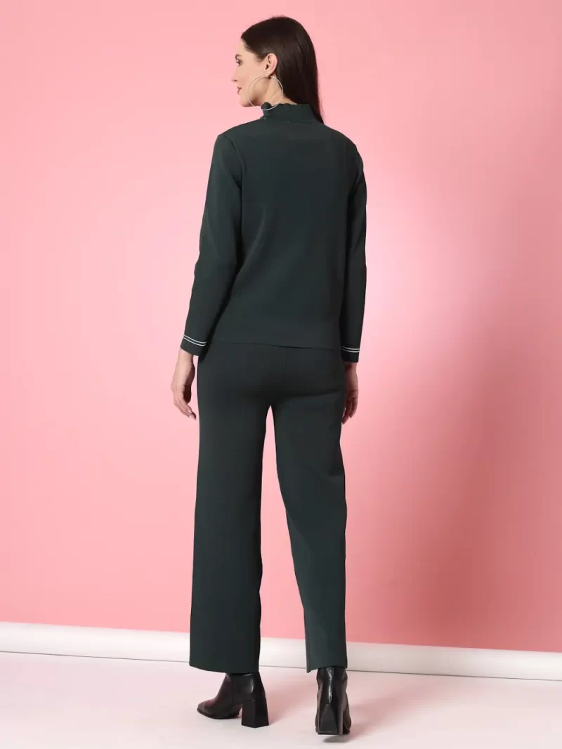 Ribbed High Neck Sweatshirt & Trousers Co-Ords Set