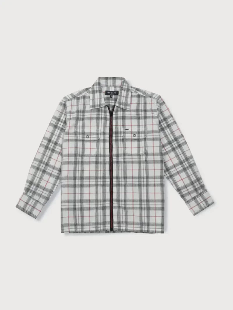 Gini And Jony Boys White Checks Cotton Full Sleeves Shirt