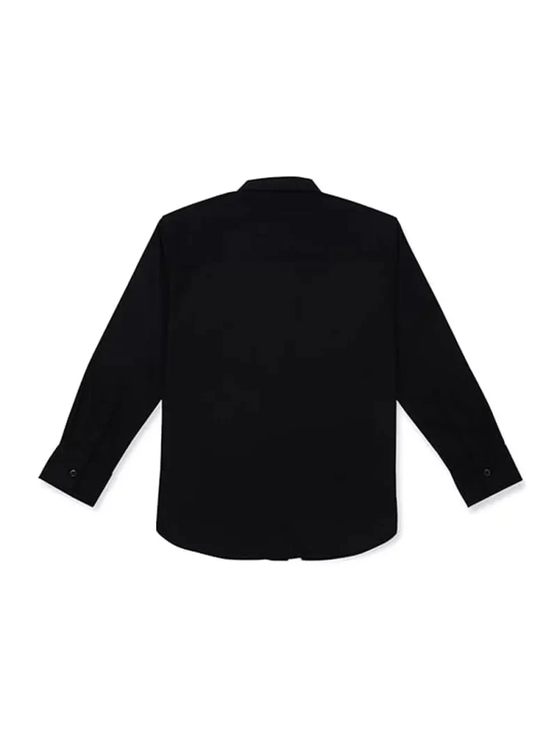 Gini And Jony Boys Black Solid Cotton Full Sleeves Shirt
