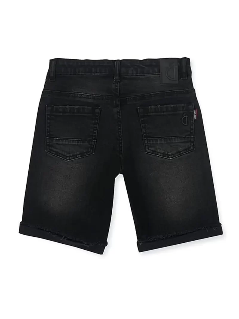 Gini And Jony Boys Grey Solid Cotton Denim Fixed Waist Shorts