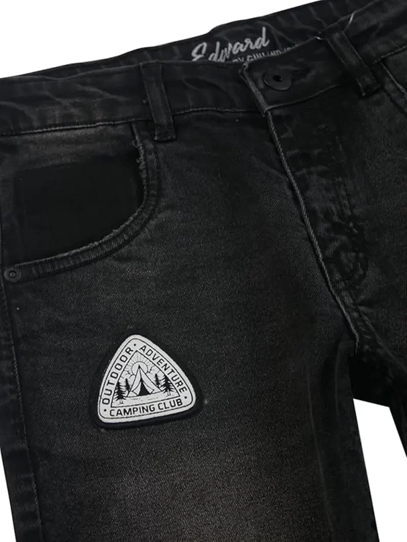 Gini And Jony Boys Grey Solid Cotton Denim Fixed Waist Shorts