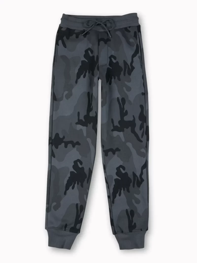 Gini And Jony Boys Grey Camouflage Cotton Track Pant Elasticated