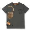 Gini And Jony Boys Grey Printed Cotton Half Sleeves T-Shirt