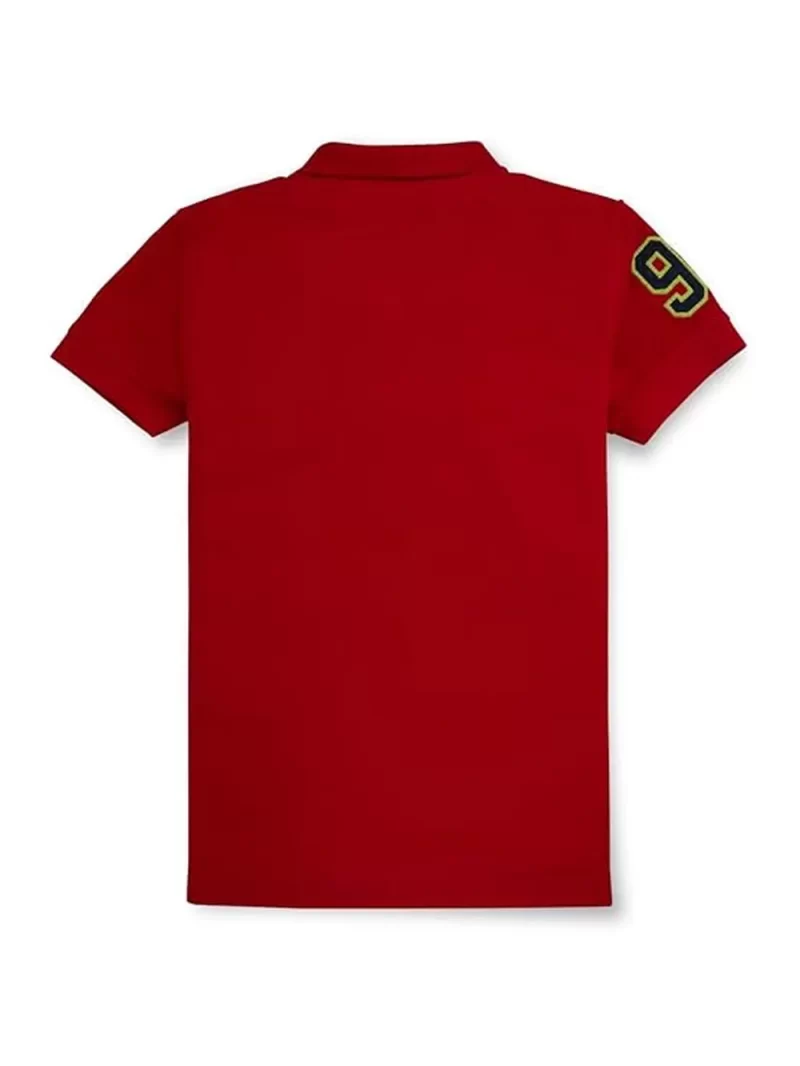 Gini And Jony Boys Red Solid Cotton Half Sleeves Polo T-Shirt