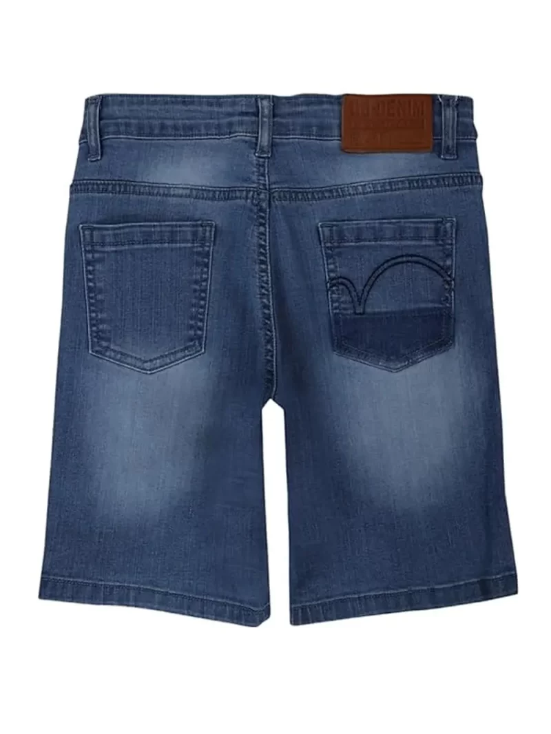 Gini And Jony Boys Blue Washed Denim Fixed Waist Bermuda