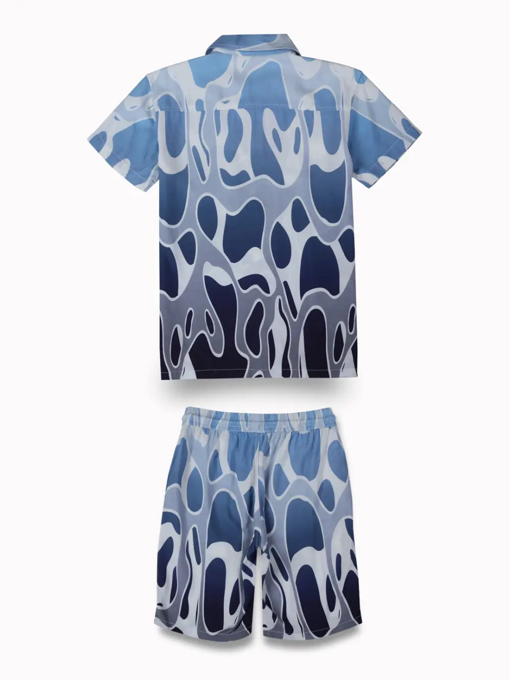 Gini And Jony Boys Blue Abstract Print Cotton Co-Ordinate Set