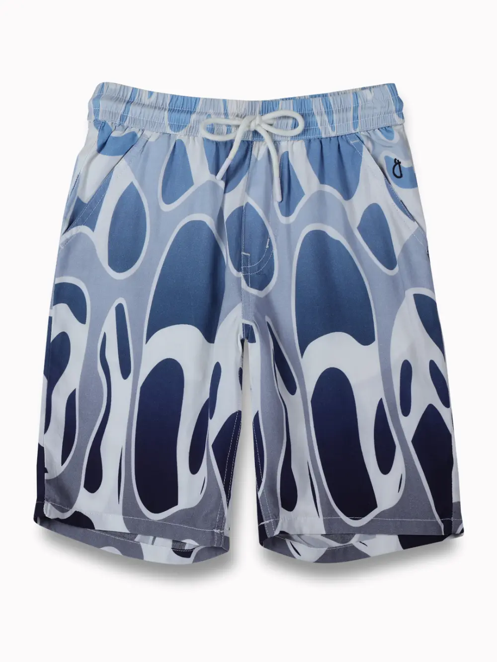 Gini And Jony Boys Blue Abstract Print Cotton Co-Ordinate Set