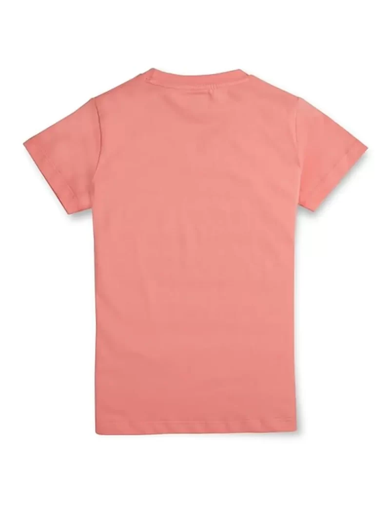 Gini & Jony Girls Pink Cotton Printed Round Neck Half Sleeves Knits Top