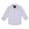 Gini And Jony Boys White Solid Cotton Full Sleeves Shirt