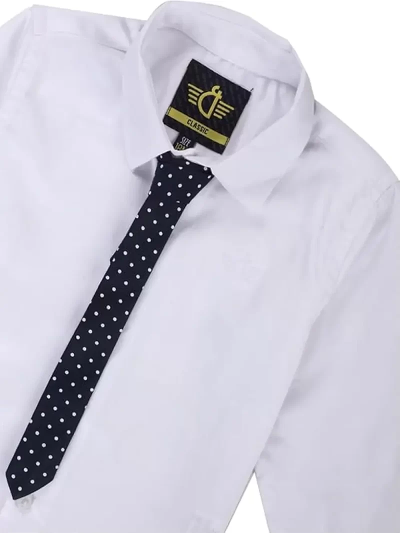 Gini And Jony Boys White Solid Cotton Full Sleeves Shirt