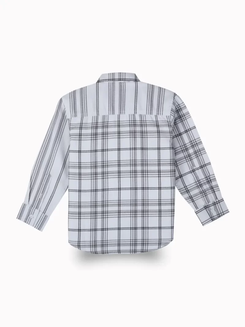 Gini And Jony Boys White Checks Cotton Shirt Full Sleeves