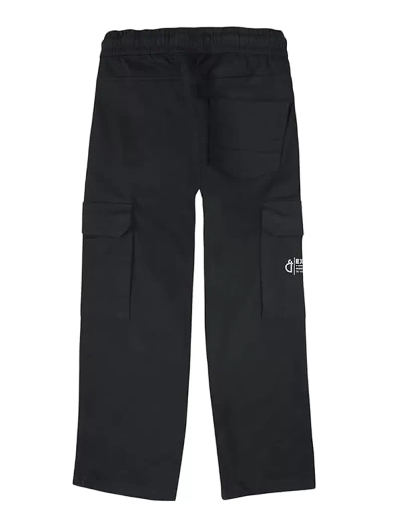 Gini And Jony Boys Black Typographic Print Cotton Elasticated Trouser