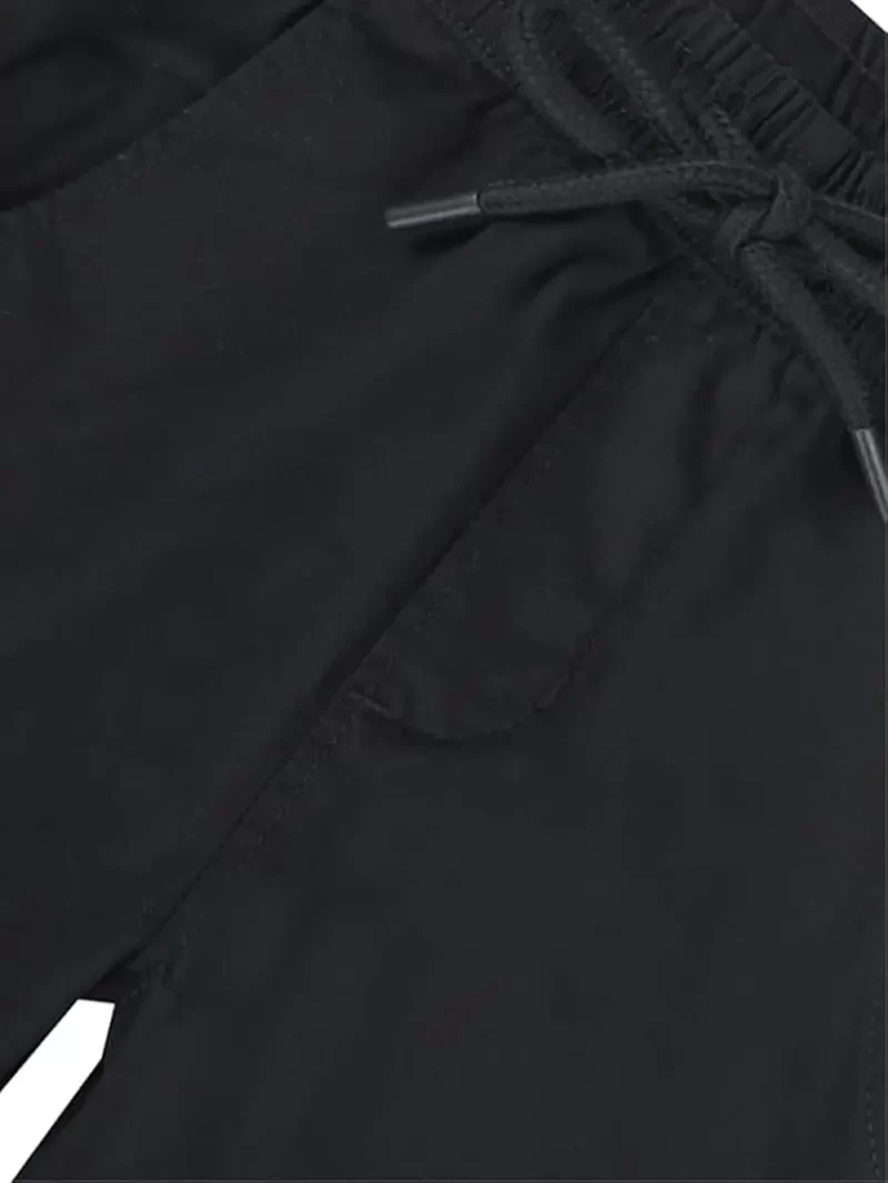 Gini And Jony Boys Black Typographic Print Cotton Elasticated Trouser