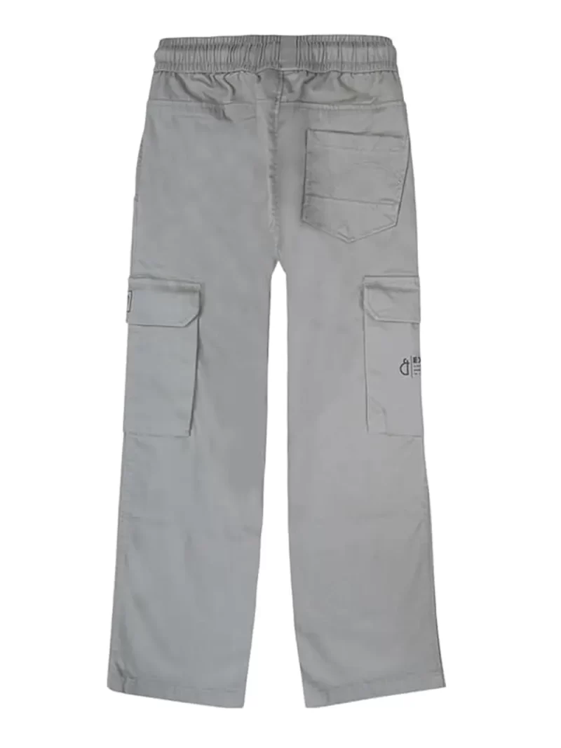 Gini And Jony Boys Grey Typographic Print Cotton Elasticated Trouser