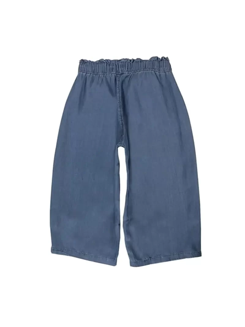 Gini And Jony Girls Blue Embroidery Cotton Elasticated Culottes