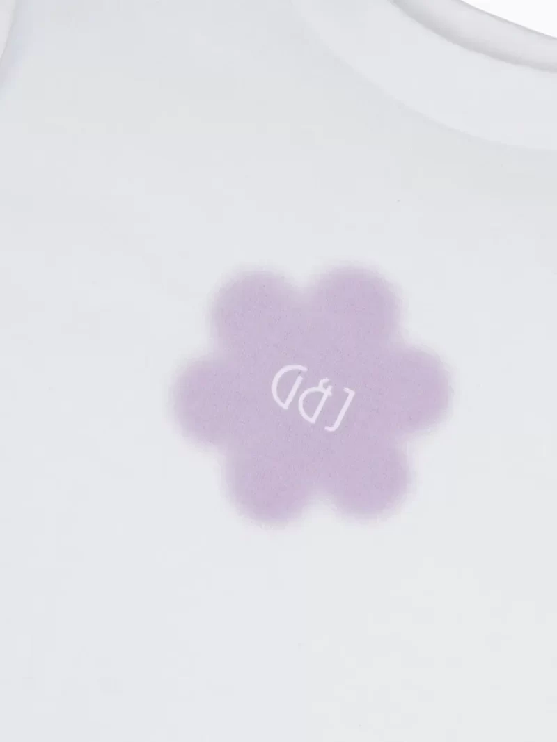 Gini And Jony Girls White Floral Print Cotton Skivvy Full Sleeves 9-10 Years