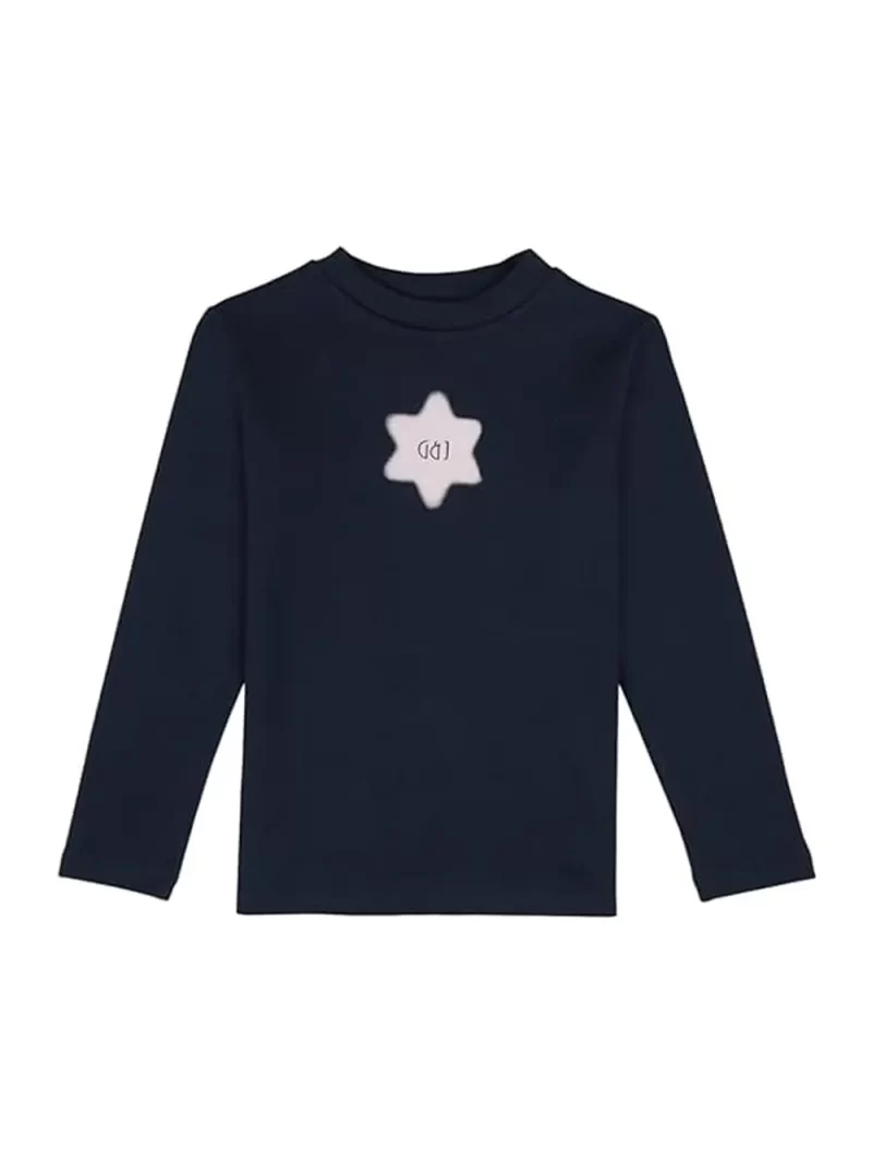 Gini And Jony Girls Navy Blue Graphic Print Cotton Full Sleeves Skivvy
