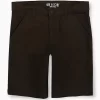 Gini And Jony Boys Olive Solid Cotton Fixed Waist Bermuda