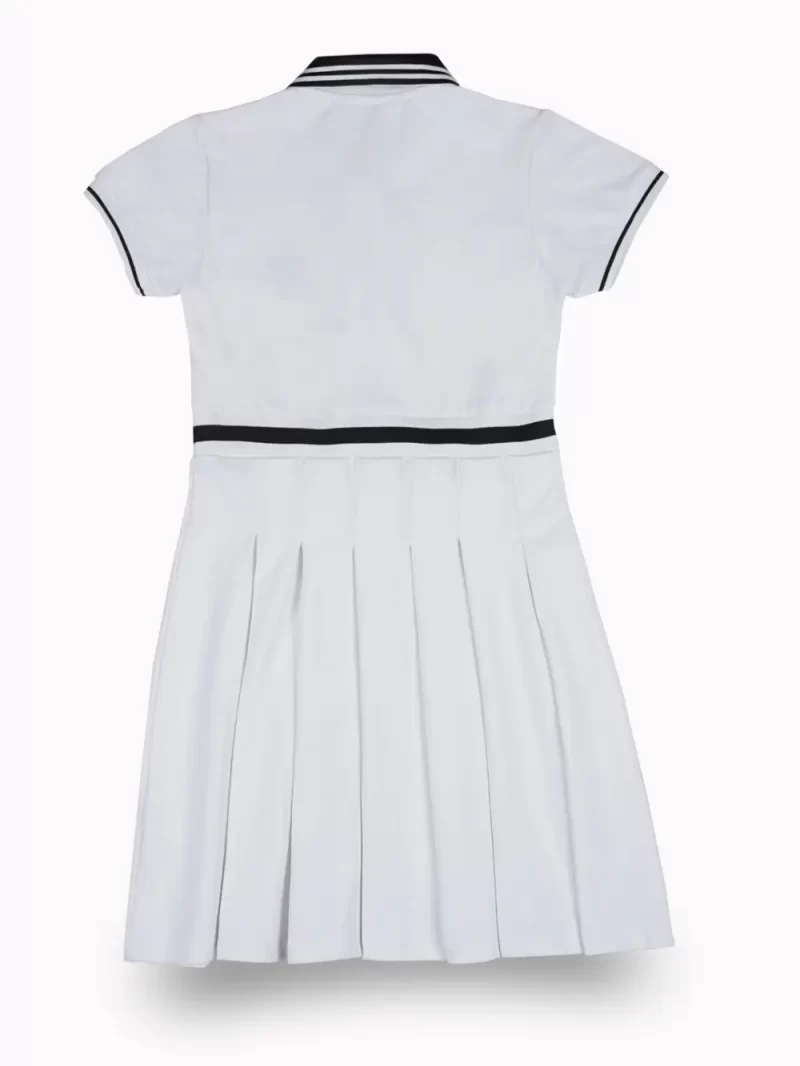 Gini And Jony Girls White Color Block Cotton Dress Half Sleeves