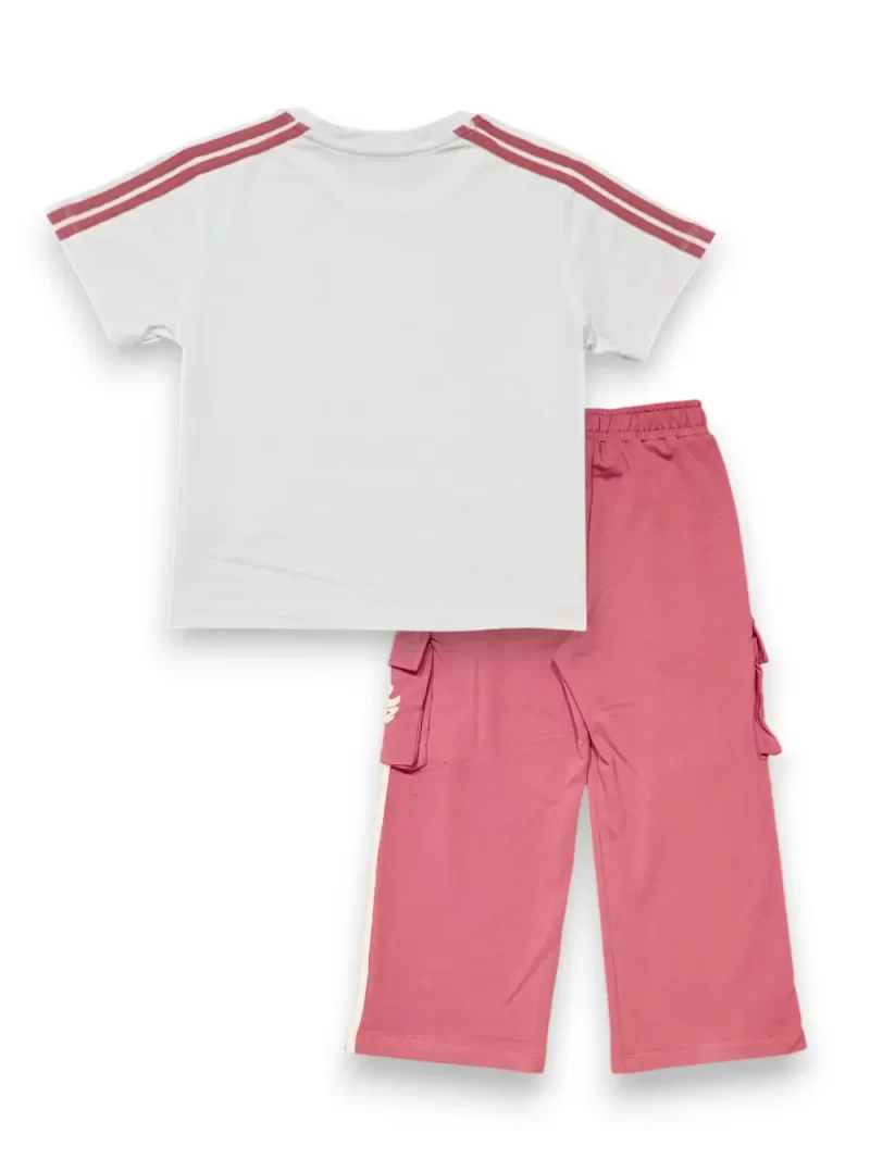 Gini And Jony Girls Light Pink Color Block Cotton Co Ordinate 9-10 Years