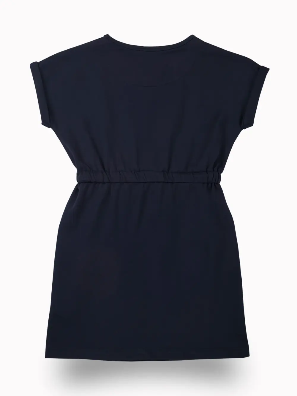 Gini And Jony Girls Navy Blue Typographic Print Cotton Dress Short Sleeves