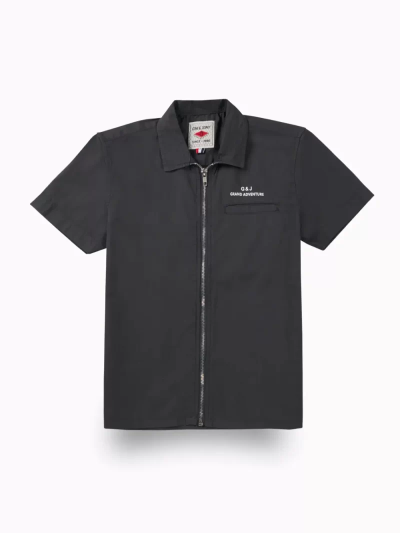 Gini And Jony Boys Dark Grey Typographic Print Cotton Shirt Half Sleeves