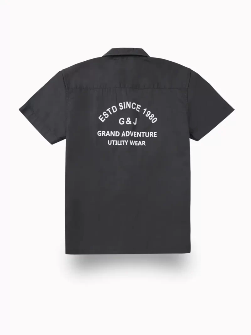 Gini And Jony Boys Dark Grey Typographic Print Cotton Shirt Half Sleeves