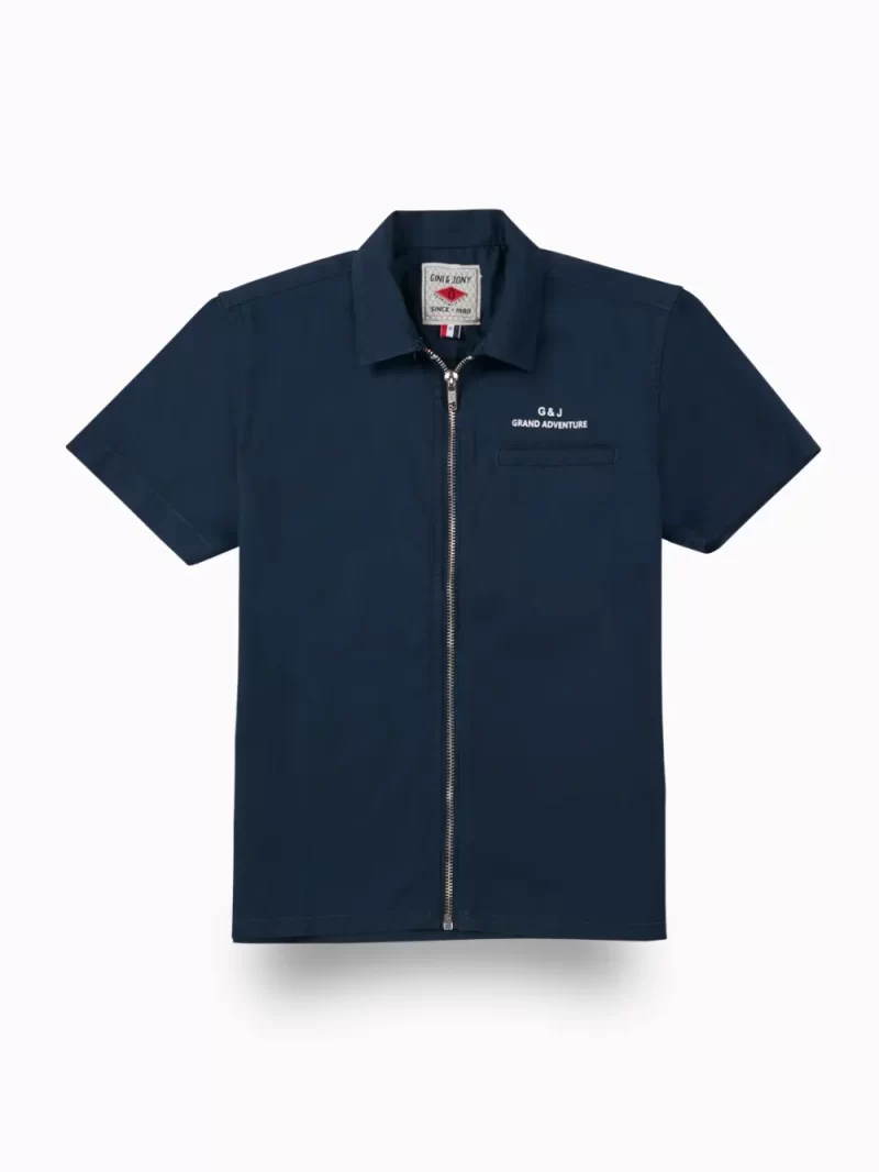 Gini And Jony Boys Navy Blue Typographic Print Cotton Shirt Half Sleeves