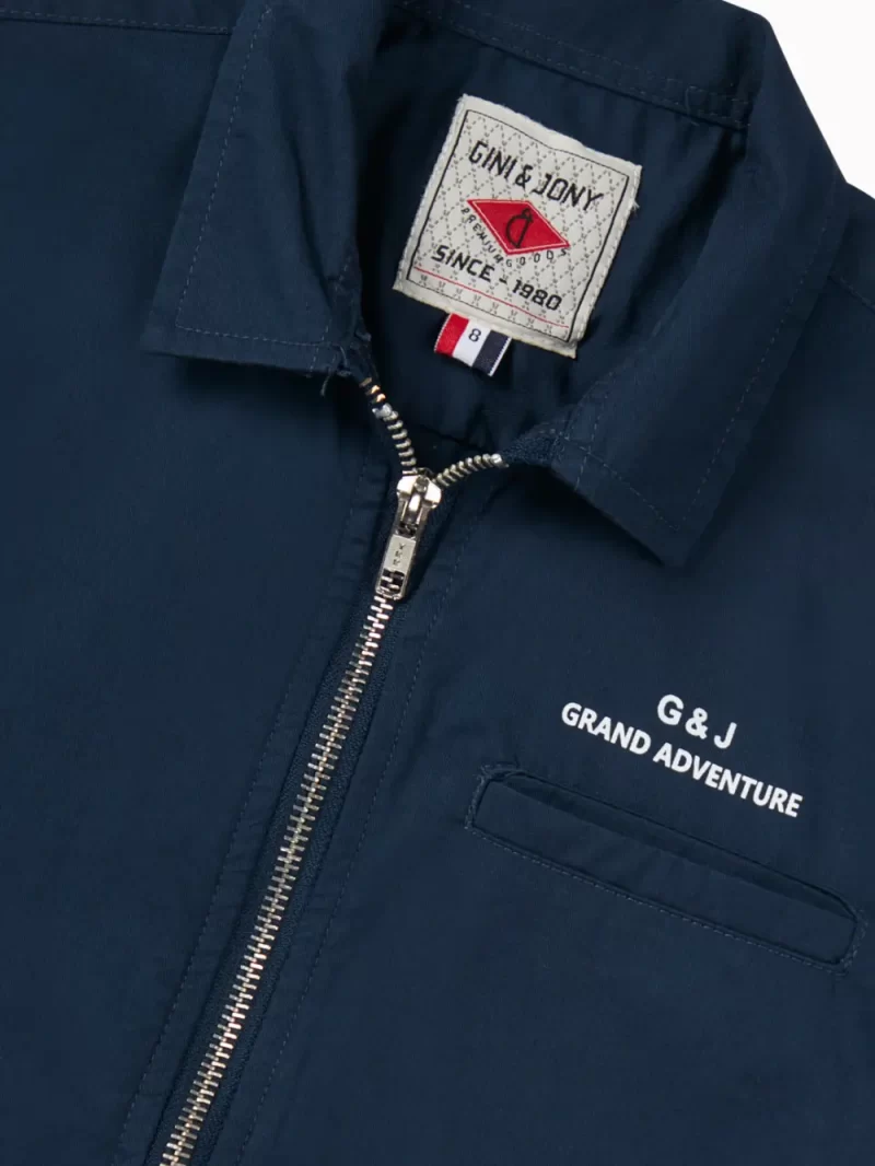 Gini And Jony Boys Navy Blue Typographic Print Cotton Shirt Half Sleeves