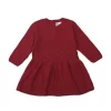 Gj Baby Girls Red Solid Woven Full Sleeves Dress
