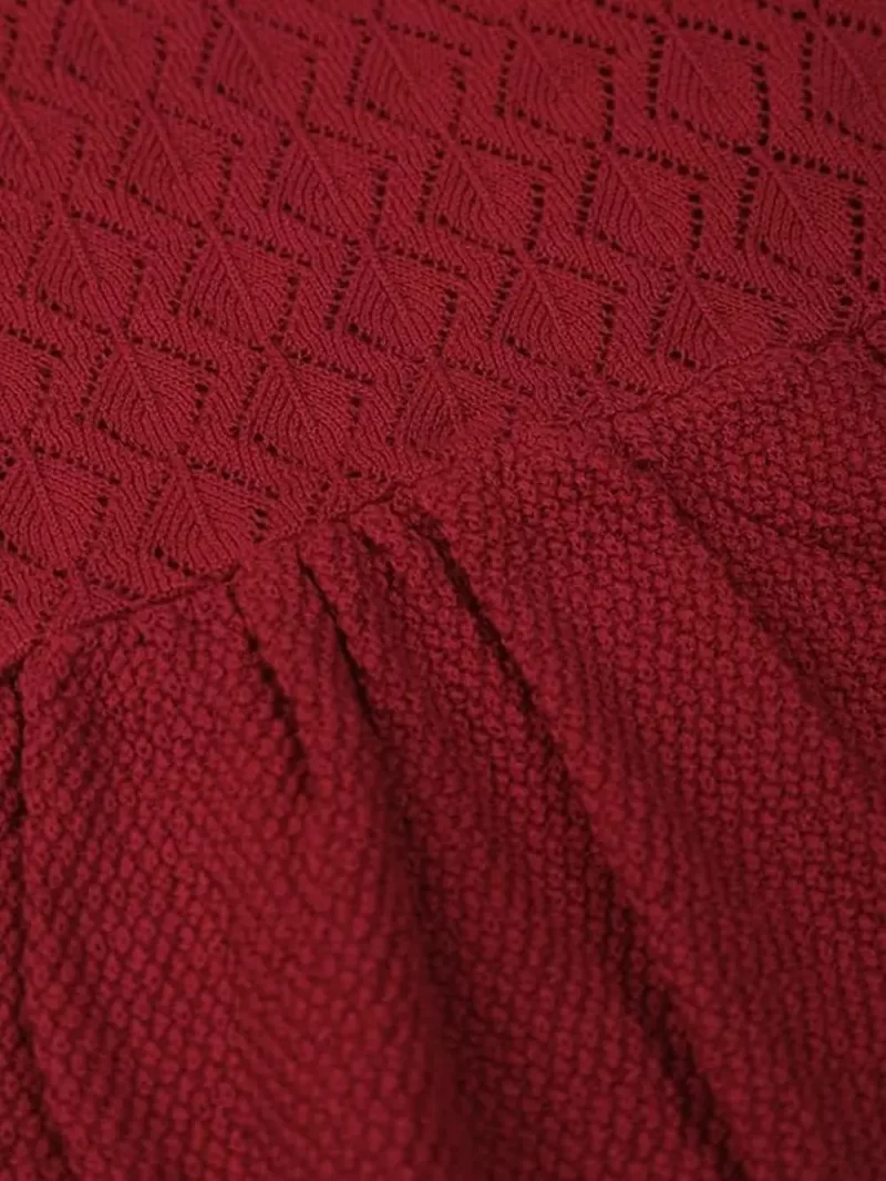 Gj Baby Girls Red Solid Woven Full Sleeves Dress