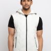 Status Quo Men'S Quilted Hooded Sleeveless Jacket
