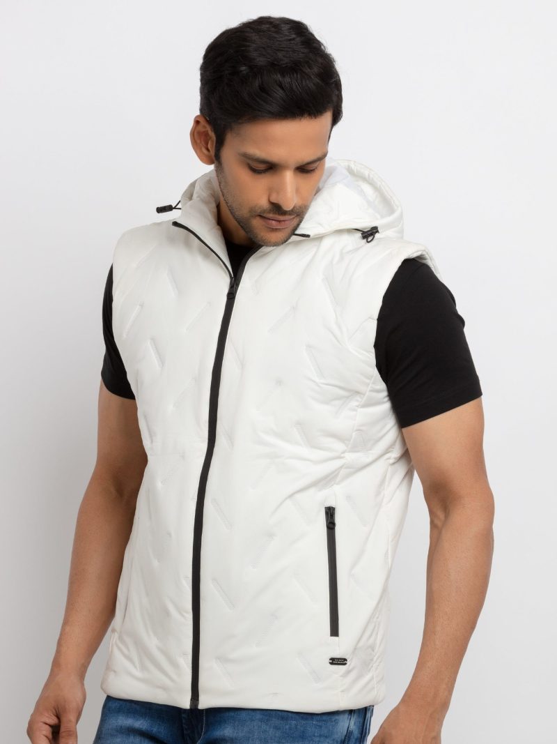 Status Quo Men'S Quilted Hooded Sleeveless Jacket