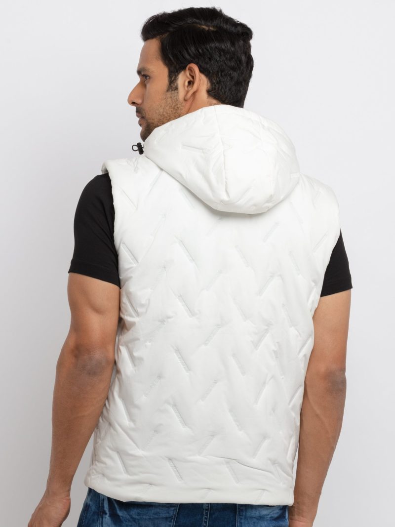 Status Quo Men'S Quilted Hooded Sleeveless Jacket