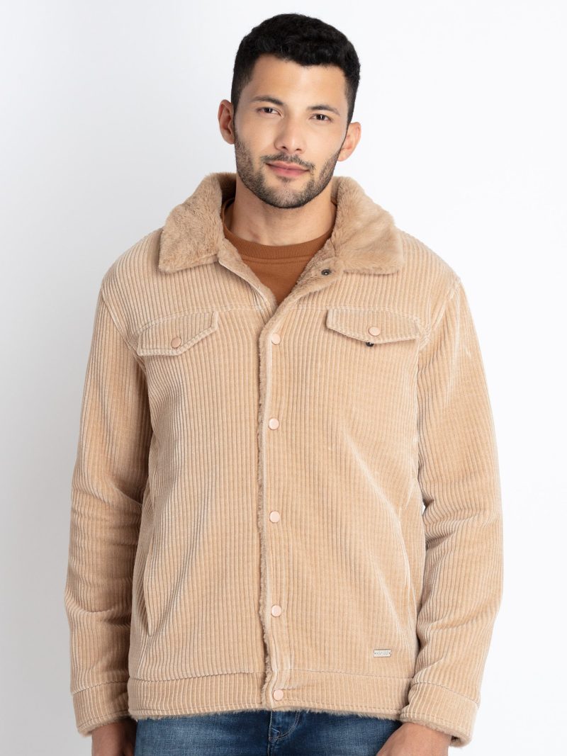 Status Quo Men'S Corduroy Spread Collar Jacket