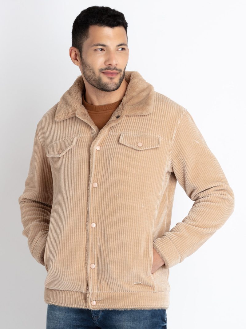Status Quo Men'S Corduroy Spread Collar Jacket