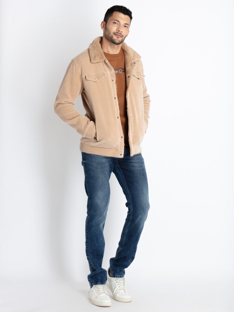 Status Quo Men'S Corduroy Spread Collar Jacket