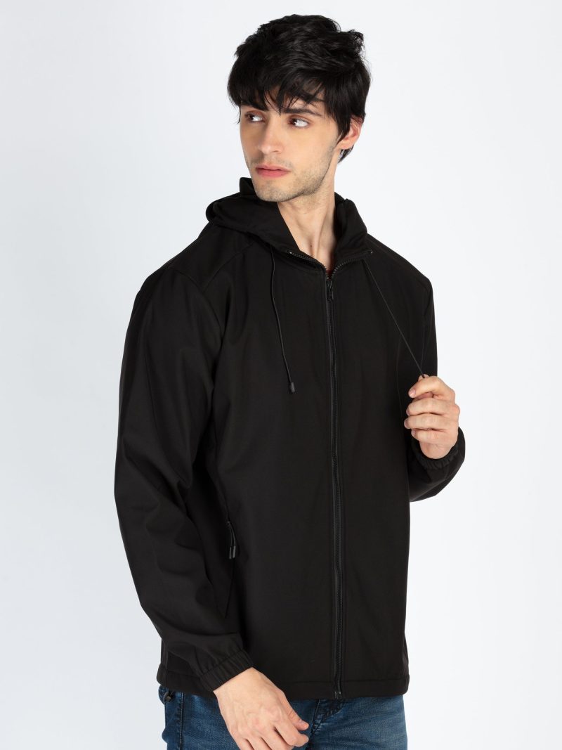 Status Quo Men'S Solid Regular Fit Hooded Jacket