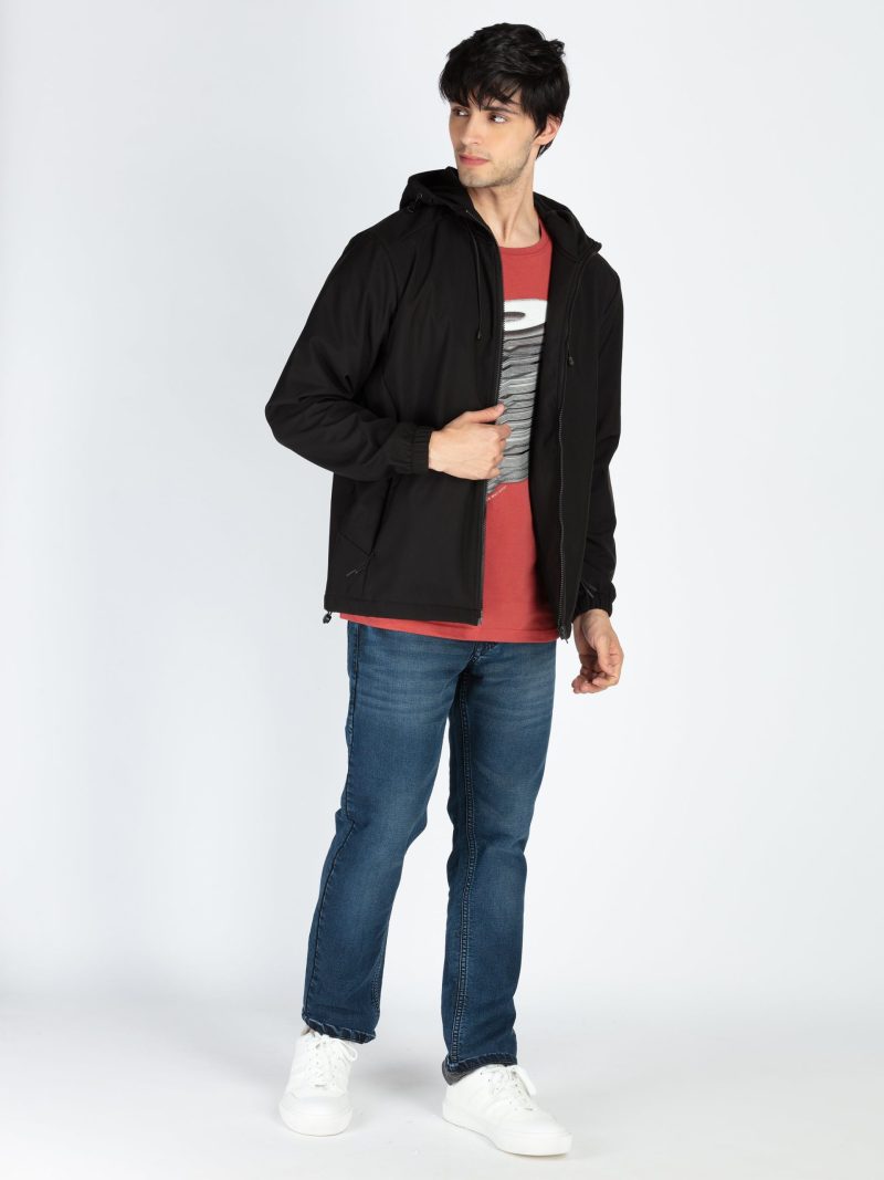 Status Quo Men'S Solid Regular Fit Hooded Jacket