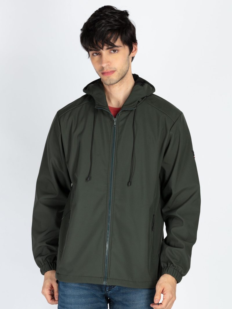 Status Quo Men'S Solid Regular Fit Hooded Jacket