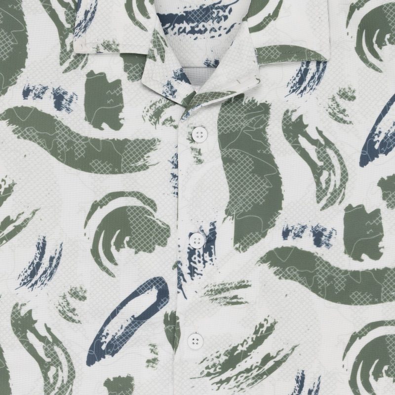 Status Quo Boy'S Abstract Printed Regular Fit Co-Ord Set With Shirt & Shorts