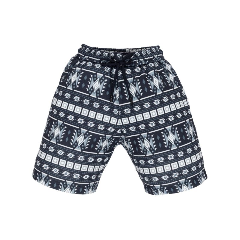 Status Quo Boy'S Tribal Print Polyester Blend Drawstring Shorts