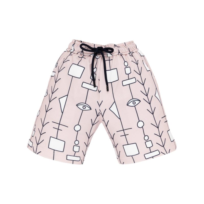 Status Quo Boy'S Geometric Print Polyester Blend Drawstring Shorts
