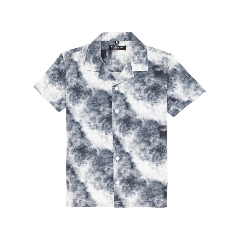 Status Quo Boy'S Cloudy Printed Cuban Collar Regular Fit Shirt