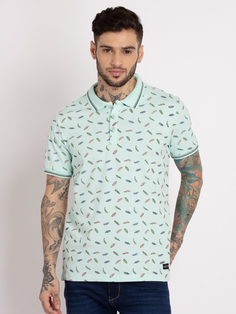 Status Quo Mens All Over Printed Polo Collar T-Shirt