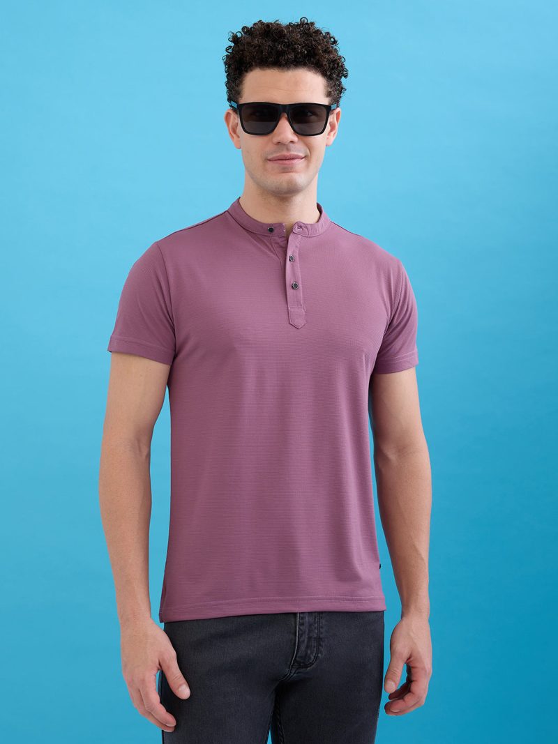 Status Quo Men'S Solid Slim Fit V-Neck T-Shirt