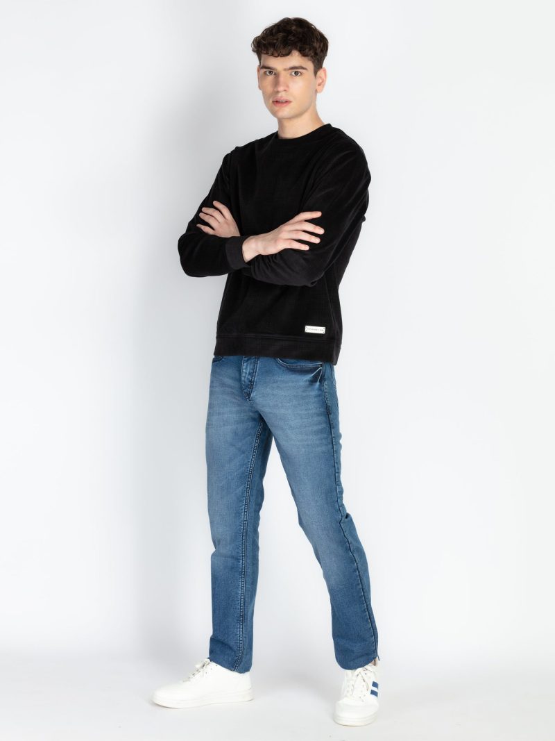 Status Quo Men'S Solid Round Neck Lightweight Sweatshirt