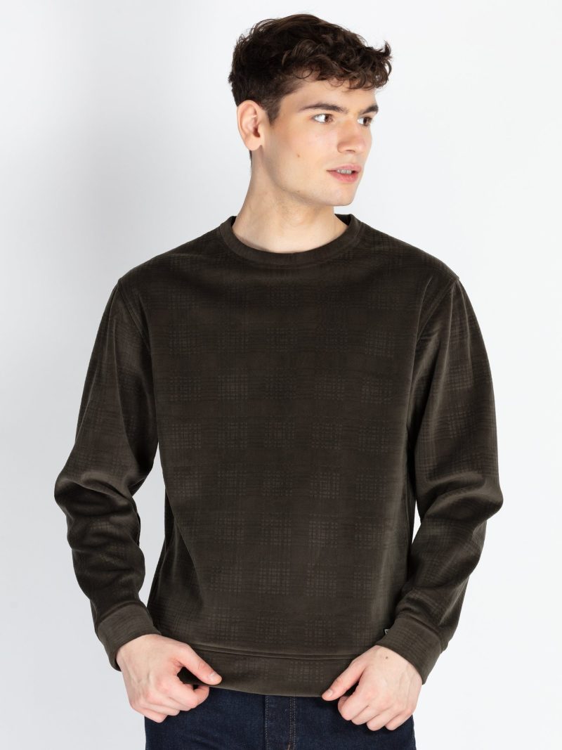 Status Quo Men'S Solid Round Neck Lightweight Sweatshirt