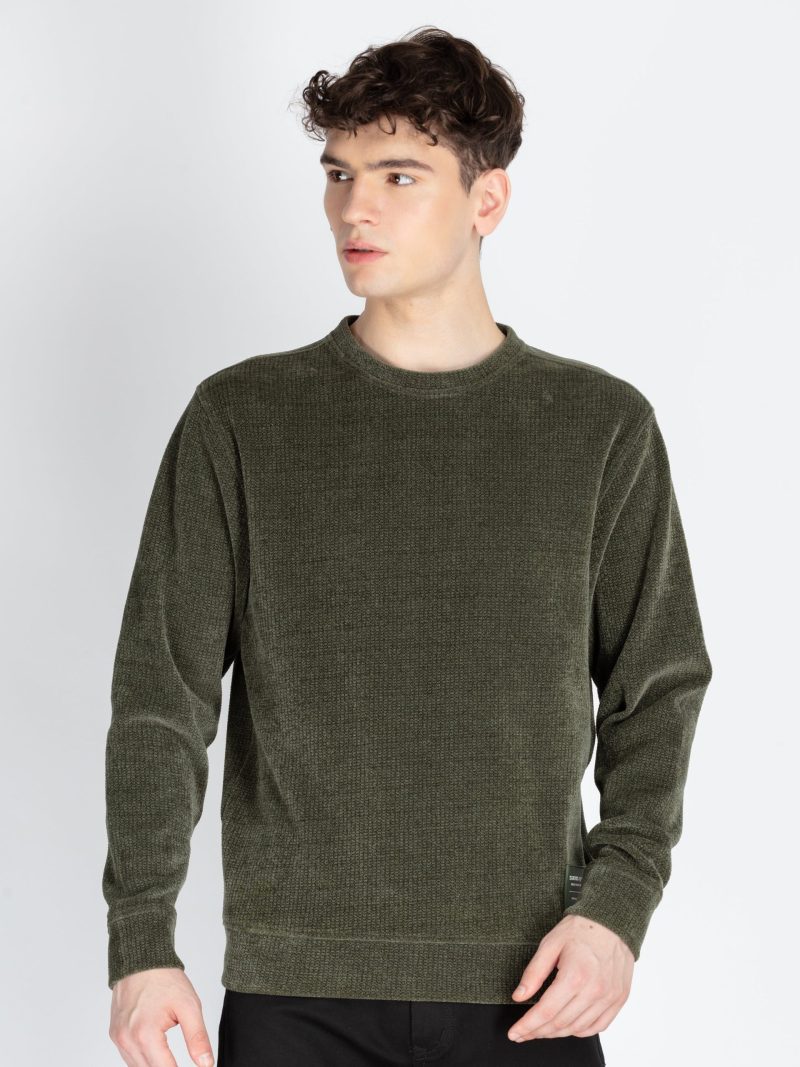 Status Quo Men'S Solid Round Neck Lightweight Sweatshirt